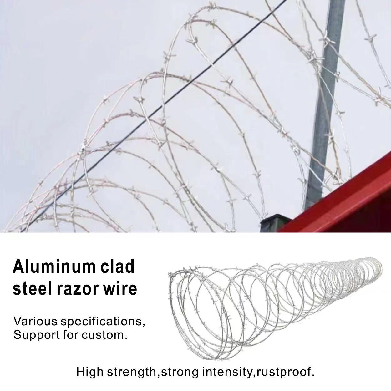 Aluminum clad
steel razor wire